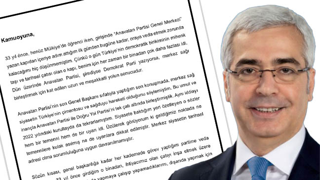 Demokrat Parti İzmir Milletvekili Salih Uzun’dan İstifa Açıklaması