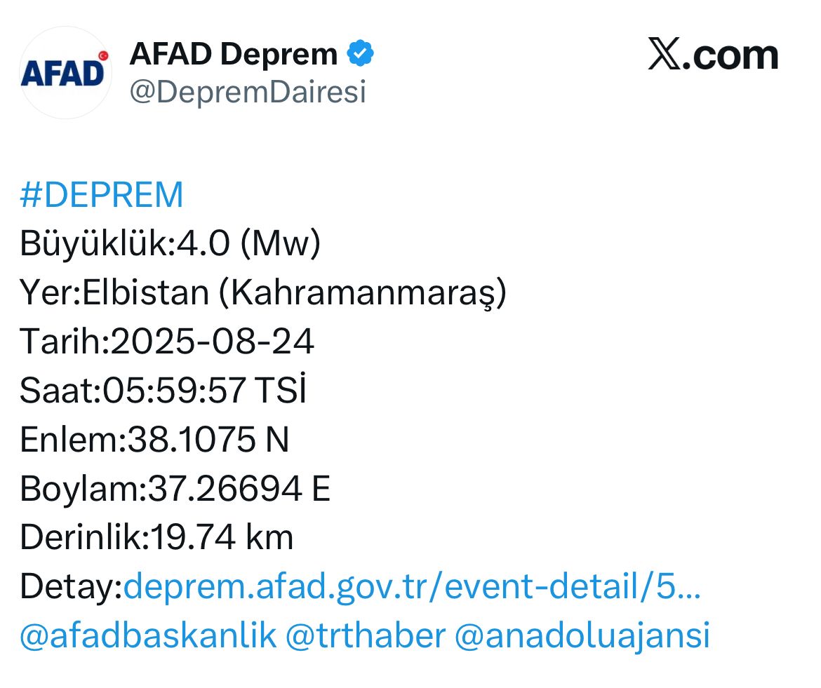 Kahramanmaraş'ta 4,0 şiddetinde deprem 3 Kahramanmaraş'ta 4,0 şiddetinde deprem kncaksjkjanja