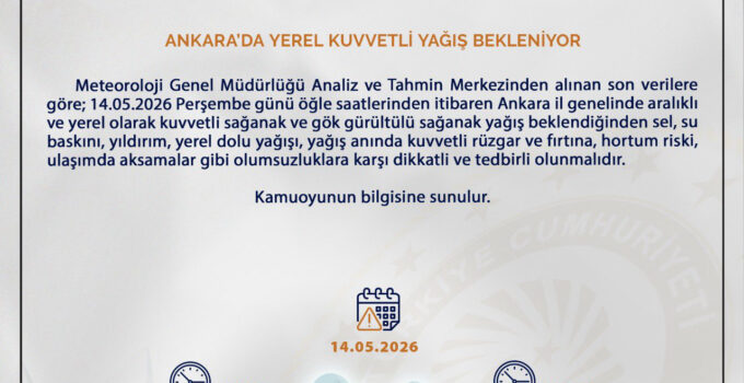 Ankara için kritik sağanak yağış uyarısı: Valilikten açıklama geldi