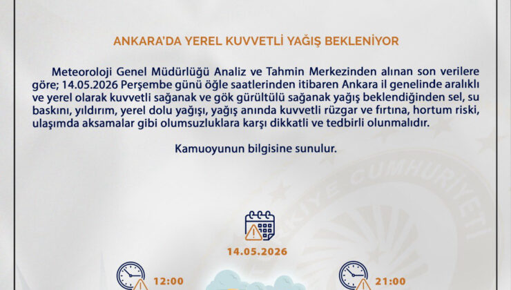 Ankara için kritik sağanak yağış uyarısı: Valilikten açıklama geldi