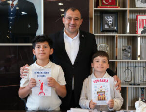 Elmadağ Belediye Başkanı Adem Barış Aşkın minik yazarları ağırladı